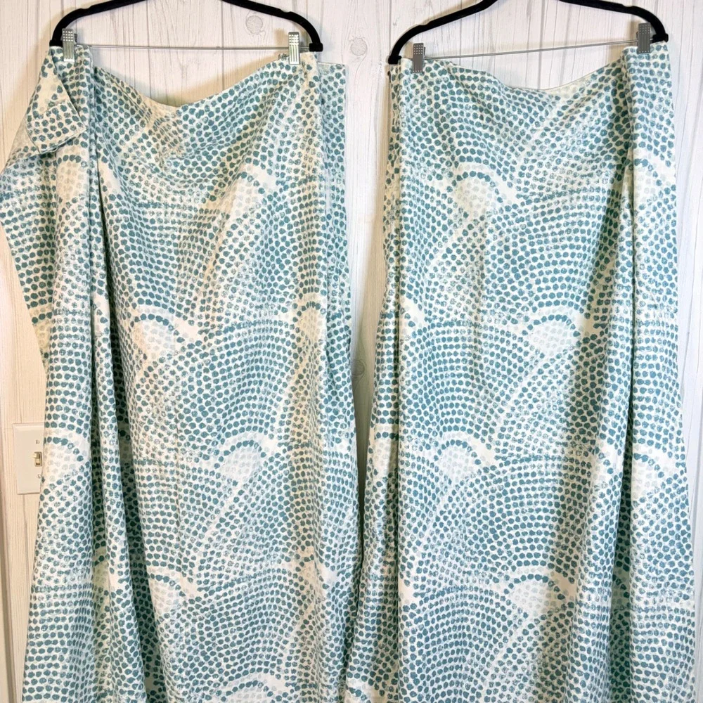 THRESHOLD 54x84 Deep Sage Green Print Cotton Blend Set of 2 Curtain Panels